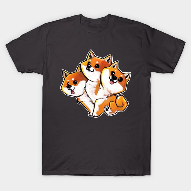 Shiba cerberus T-Shirt by BiancaRomanStumpff